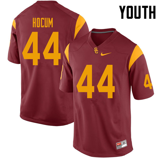 Youth #44 Matthew Hocum USC Trojans College Football Jerseys Sale-Cardinal